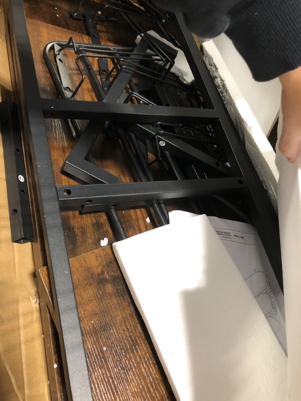 Photo 1 of Tribesigns L-Shaped Home Bar Unit, 3 Tier Liquor Table With Storage Shelves and Wine Glasses Holder, Industrial Corner Wine Cabinet Mini Bar for Home Kitchen Pub, Rustic Brown