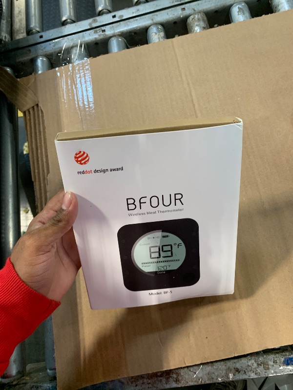 Photo 1 of **MINOR DAMAGE - USED**
BFOUR Meat Thermometer Wireless Bluetooth, LCD Digital Meat Thermometer with Dual Probe, Wireless Remote BBQ Thermometer for Smoker Kitchen Cooking Grill Thermometer for Grilling BBQ Oven