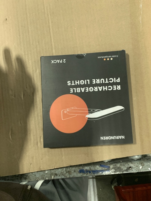 Photo 1 of NARUNDREN 2 Pack Picture Lights for Wall, Rechargeable LED Picture Light Battery Operated with Remote, Dimmable Poster Light for Paintings, Portraits, Art Frames, Display Lighting for Wall Decor,Black