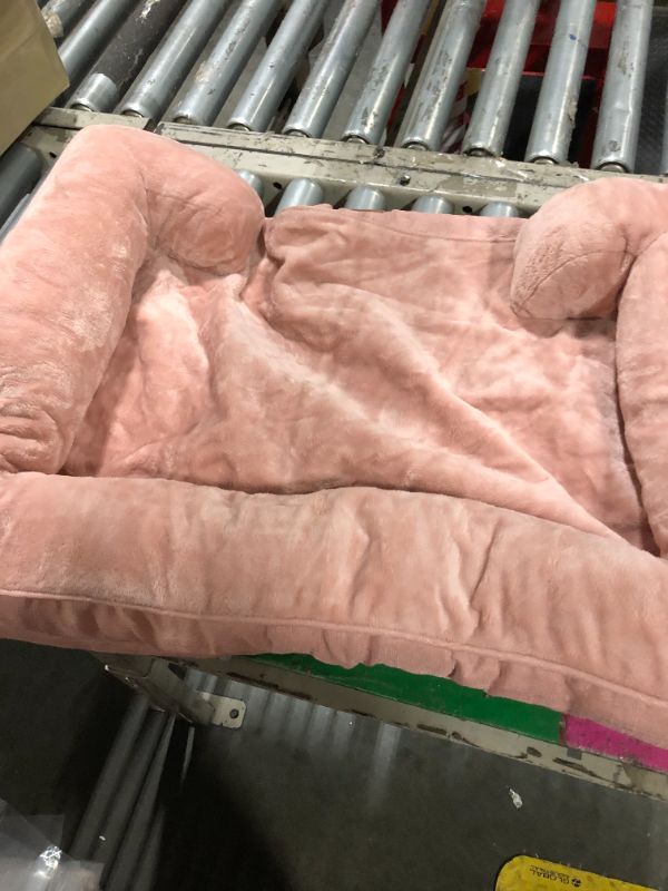 Photo 1 of EHEYCIGA Orthopedic Dog Bed for Medium Dogs, Waterproof Memory Foam Medium Dog Beds with Sides, Non-Slip Bottom and Egg-Crate Foam Pet Couch Bed with Washable Removable Cover, Dusty Pink