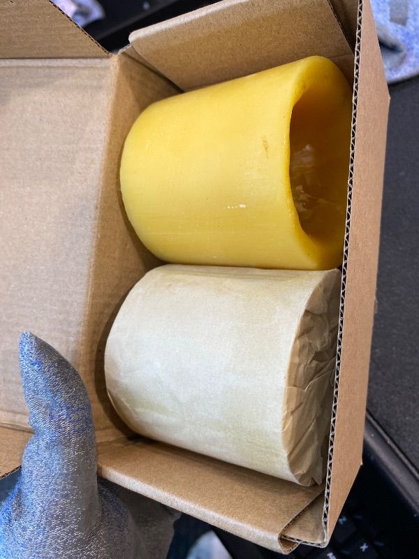 Photo 1 of *MINOR DAMAGE - USED*
2 Pack Natural Beeswax Pillar Candles,100 Hours Burning Bees Wax Candles for Home, 100% Pure Beeswax Candle for Emergency, Prayer, Smokeless, Non-toxic-3X3 in