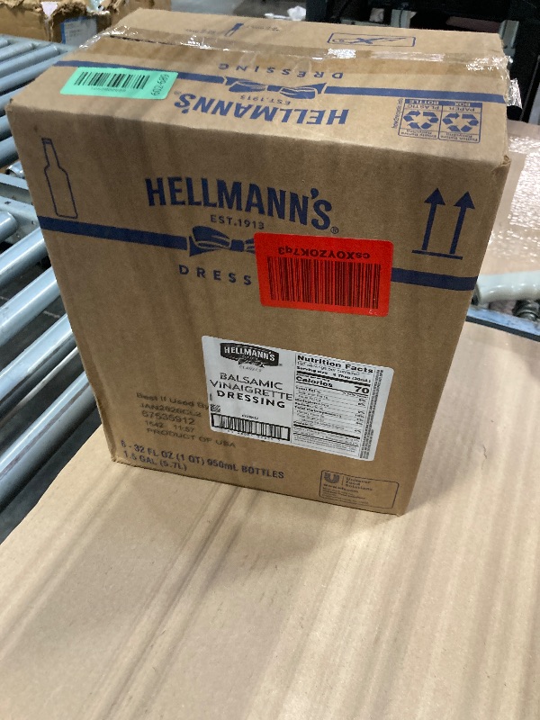 View 2 of ***** BB JAN/28/26 *** Hellmann's Classics Balsamic Vinaigrette Salad Dressing Salad Bar Bottles Gluten Free, No Artificial Flavors or High Fructose Corn Syrup, Colors from Natural Sources, 32 oz, Pack of 6
