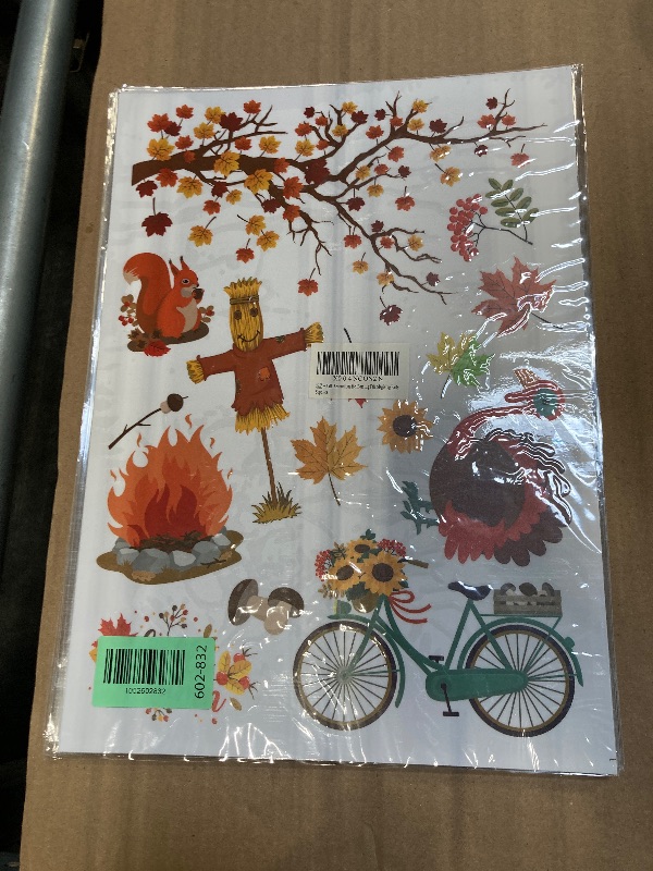 Photo 1 of **** 6PK **** Thanksgiving Decorations - Reusable Static Window Clings for Glass - Thanksgiving Decor Window Stickers for Outdoor Outside Office | Friendsgiving Fall Party Decorations Supplies