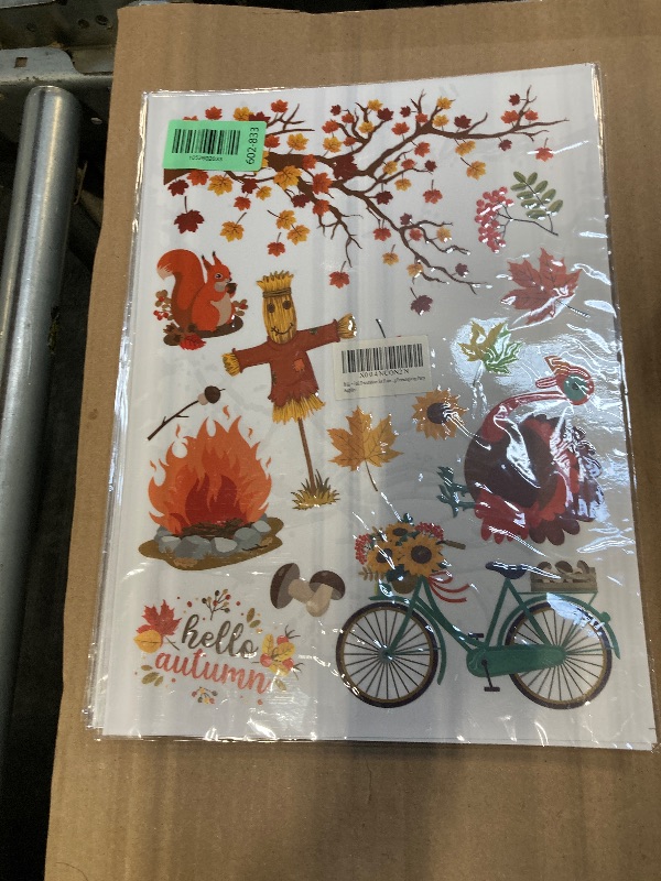 Photo 1 of **** 6 PK **** Thanksgiving Decorations - Reusable Static Window Clings for Glass - Thanksgiving Decor Window Stickers for Outdoor Outside Office | Friendsgiving Fall Party Decorations Supplies