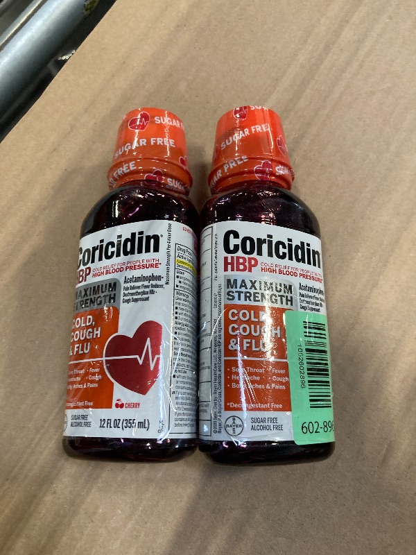 Photo 1 of ** BUNDLE 2PK ***
CORICIDIN HBP Liquid Cold & Flu Cherry 12oz.