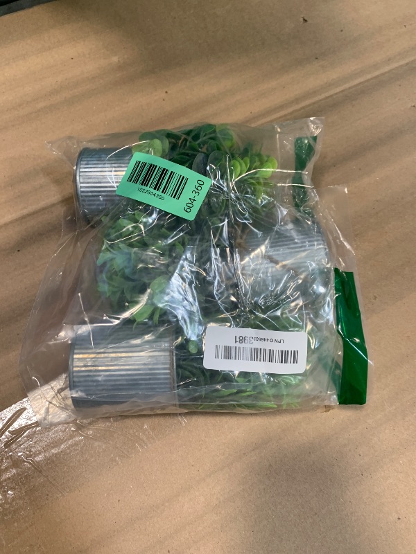 Photo 1 of ***3 PLANTS*** Mkono 4 Packs Small Fake Plants in Farmhouse Galvanized Pots Table Centerpiece Mini Potted Artificial Plants Faux Eucalyptus for Shelf Office Rustic Home Decor