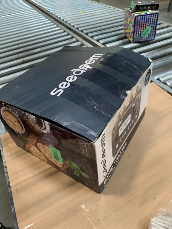 Photo 1 of ***MINOR DAMAGE REVIEW LIVE PHOTO FOR REFERENCE***SEEDEEM 4 Slice Stainless Toaster with LCD Display, 7 Shade Settings, Wide Slots, Bagel/Defrost/Reheat Functions, Removable Crumb Tray, 1800W