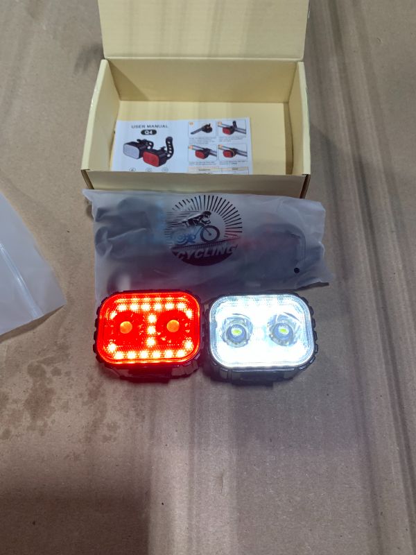 Photo 1 of *** IF THEY WORK *** Bike Lights, Rechargeable Bicycle Lights Set Super Bright 8+12 Modes, IPX6 Waterproof Bike Lights for Night Riding/Cycling Safety, Front and Back Taillight Reflectors, 58 Hrs Long Battery Life