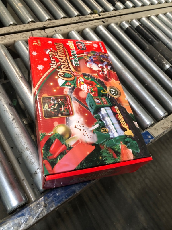 Photo 2 of Hanging Christmas Train Set with Light/Smoke/Sound, Train Set Around Under The Christmas Tree, Best Christmas Decoration Indoor Gifts for Families, Ideal for Christmas Tree's diameter under 1.4 inches