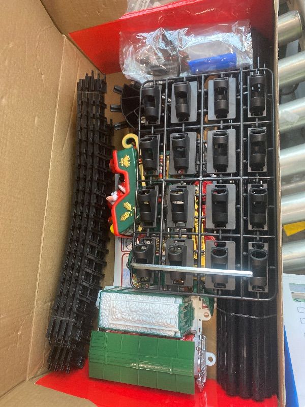 Photo 3 of Hanging Christmas Train Set with Light/Smoke/Sound, Train Set Around Under The Christmas Tree, Best Christmas Decoration Indoor Gifts for Families, Ideal for Christmas Tree's diameter under 1.4 inches