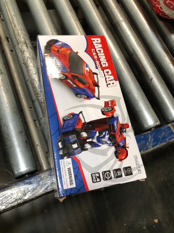 Photo 2 of Febyhim Remote Control Car, One-Button Transform Toys Car, 2.4GHz RC Cars 1:18 Scale, 360 Degree Rotation Police Car Toy Transforming into Robot Toy for Boys Girl Kids 4-7 8-12 6-8, Birthday