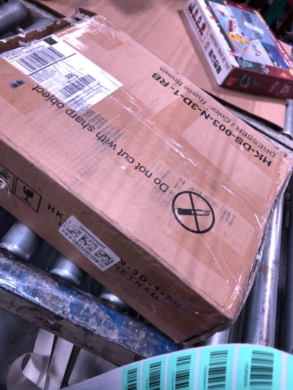 Photo 1 of **MISSING PARTS**
Furnulem Nightstand with 3 Drawers and 2-Tier Shelf, Fabric Small Dresser Organizer Vertical Storage Tower for Bedroom, Closet, Hallway, Nursery, End Table Side Furniture, Sturdy Steel Frame, Wood Top