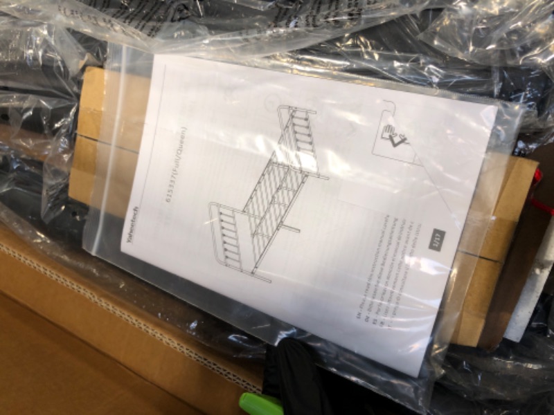 Photo 1 of ** FACTORY SEALED**Yaheetech Classic Metal Platform Bed Frame Mattress Foundation with Victorian Style Iron-Art Headboard/Footboard/Under Bed Storage/No Box Spring Needed/Queen Size Black