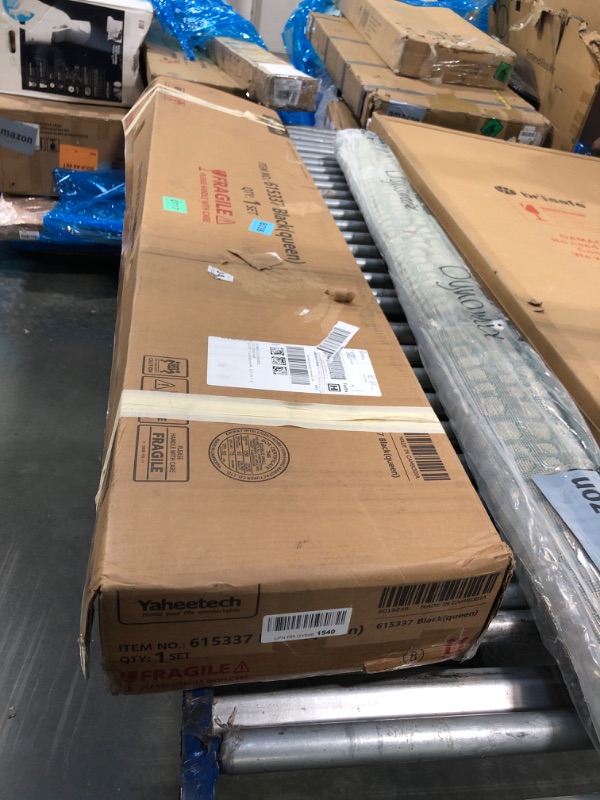 Photo 1 of ** FACTORY SEALED**Yaheetech Classic Metal Platform Bed Frame Mattress Foundation with Victorian Style Iron-Art Headboard/Footboard/Under Bed Storage/No Box Spring Needed/Queen Size Black