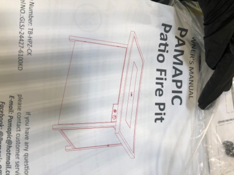 Photo 1 of ** FACTORY SEALED**Propane Fire Pits, PAMAPIC 50,000 BTU Auto-Ignition Outdoor Fire Pit Table with Glass Wind Guard,41 Inch Outdoor Fire Tables for Patio Garden Deck Backyard Poolside