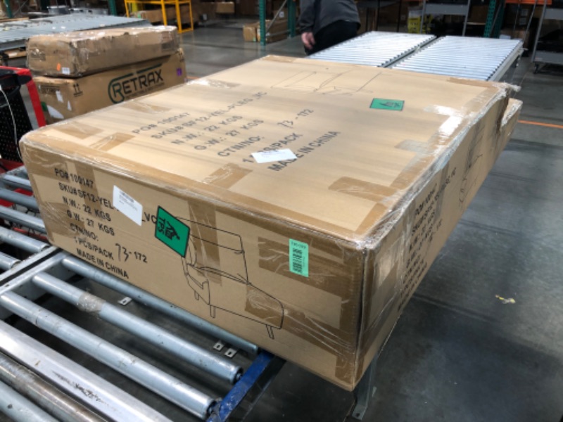 Photo 1 of ** FACTORY SEALED**GIA Tri-Fold Convertible Polyester Sofa Bed Chair with Removable Pillow and Legs, Yellow