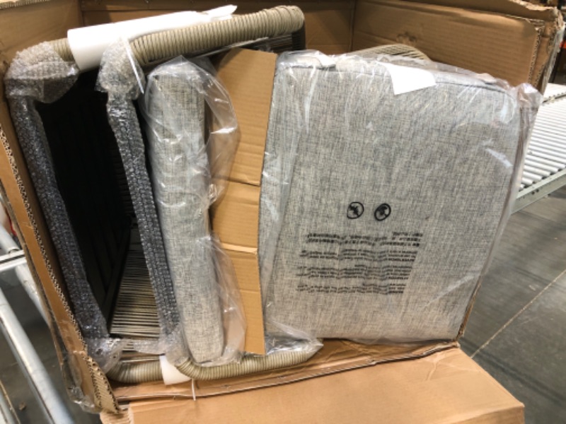 Photo 1 of ** FACTORY SEALED**EAST OAK Breezeway Patio Furniture Set, 3-Piece Outside Bistro Set Handwoven Rattan Wicker Chairs with Waterproof Cushions, Tempered Glass Table, Outdoor Conversation Set for Porch, Brown & Light Grey