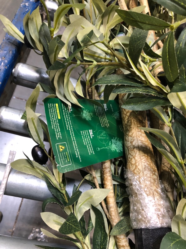 Photo 1 of **MINOR DAMAGE - USED**
Realead 7ft Olive Trees Artificial Indoor, Tall Faux Olive Tree Plant for Modern Home Office Decor, Fake Potted Olive Silk Tree with Branches and Fruits