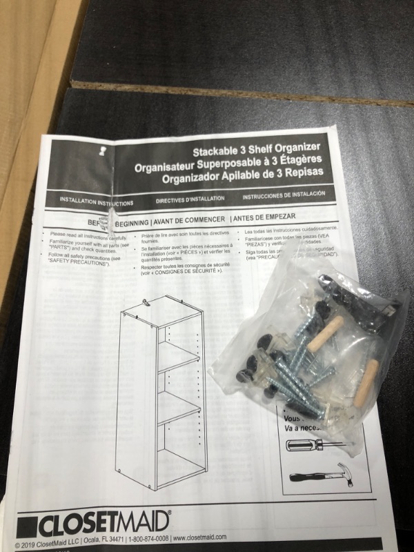 Photo 1 of ** FACTORY SEALED**
ClosetMaid #8985 Stackable 3-Shelf Organizer, Espresso