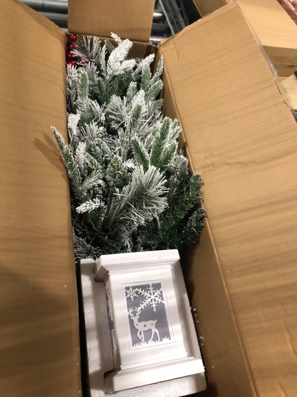 Photo 1 of Garvee 3ft Pre-Lit Christmas Tree, Small Lighted Christmas Tree with Lighting Elk Base, Artificial Xmas Trees with 78 LED Lights & 8 Lighting Modes Christmas Decoration for Home, Office