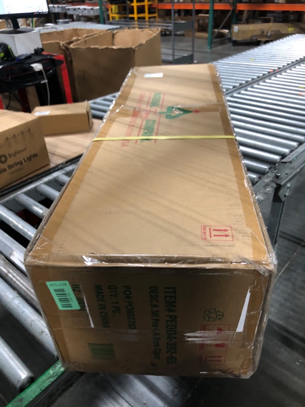 Photo 1 of ** FACTORY SEALED**
National Tree Company 6.5 ft Pre-Lit Downswept Douglas Fir Slim Artificial Christmas Tree, 300 Clear Lights, 640 Tips, Includes Stand, Green