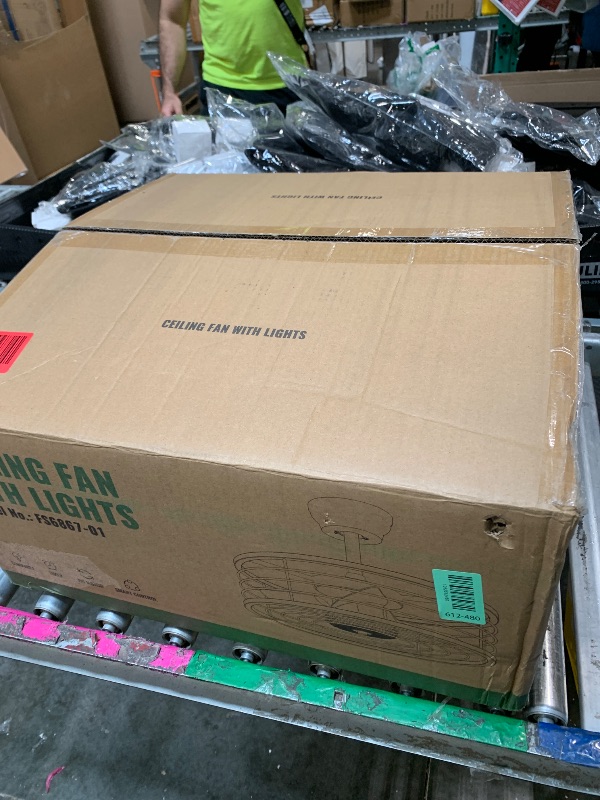 Photo 1 of Fansconce 20" Waterproof Outdoor Ceiling Fan with Light, Outdoor Hanging Fan for Patio, 6-Speed & 3 CCT LED, Caged Ceiling Fan with Smart APP & Remote Control, Perfect for Gazebo, Pergola, Canopy