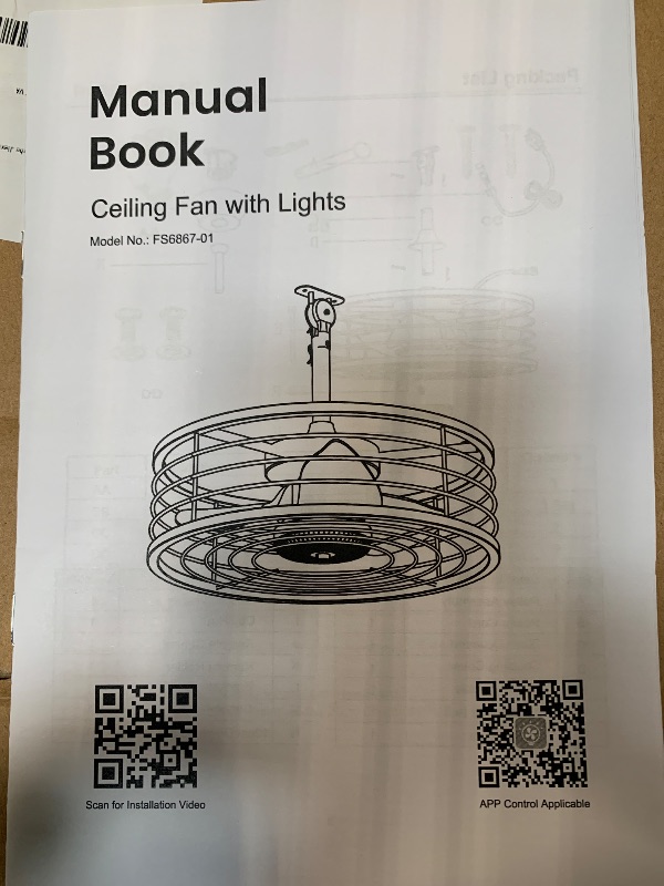 Photo 1 of Fansconce 20" Waterproof Outdoor Ceiling Fan with Light, Outdoor Hanging Fan for Patio, 6-Speed & 3 CCT LED, Caged Ceiling Fan with Smart APP & Remote Control, Perfect for Gazebo, Pergola, Canopy