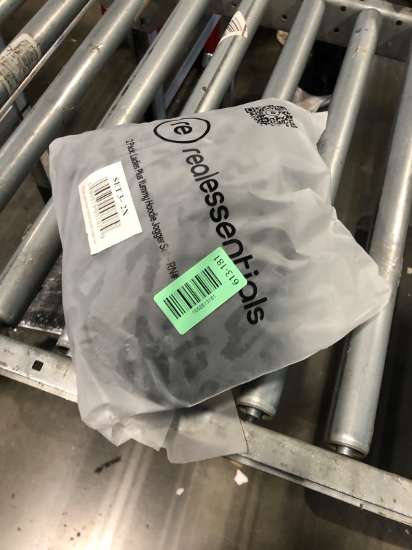 Photo 1 of Real Essentials 2 Pack: Women's Super Soft Long Sleeve Sleep Set - Comfortable Lounge Pajama Casual Hoodie Jogger, Hoodie Set 3, 2X Plus Size