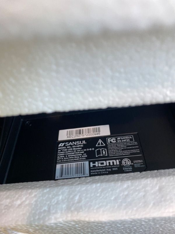 Photo 1 of **MISSING PARTS - See clerk notes**
SANSUI Monitor 24 inch 100Hz Computer Monitor?FHD 1080P PC Monitor?HDMI?FreeSync?HDR?Earphone Jack? Ergonomic Tilt for Home and Office