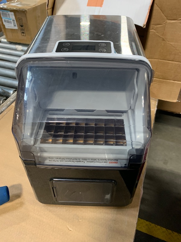 Photo 1 of **WITH Damages****ecozy Ice Cube Maker Countertop, 45 lbs Per Day Ice Machine, 24 Cubes Ready in 13 Mins, Self-Cleaning Function, Perfect for Home Kitchen Bar Party Office, Stainless Steel