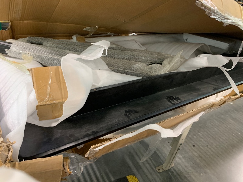 Photo 1 of **MISSING SCREWS**DELAVIN 70.8 Inch Large Solid Wood Dinner Table for 6-8 People, Mid Century Oak Kitchen Table with Natural Wood Grain, Luxury Rectangular Dining Table for Family, Party, Office, Easy Assembly, Black