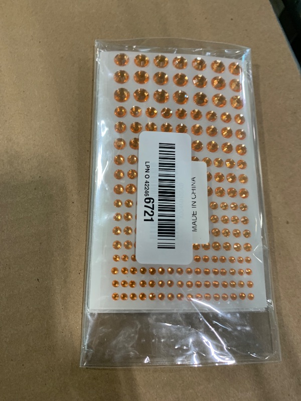 View 2 of 591pcs Face Gems Hair Gems Pearls, Self-Adhesive Face Jewels Eye Rhinestones 3/4/5/6/8 mm Face Gem Stick on, Halloween Makeup Gems Rave Accessories for Face Eyes Body Makeup (06.Orange)