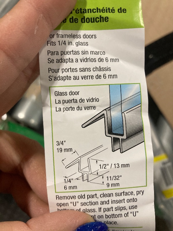 Photo 1 of *** 32" / USED ***MCOCOD 36" Shower Door Bottom Seal Strip for 3/8" (10mm) Glass – Ultra Clear Polycarbonate Shower Door Sweep, Single Pack