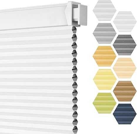 Photo 1 of **SIMILAR**
Grandekor No Drill Cellular Shades for Windows,Cordless Window Blinds for Indoor Windows,Blackout Honeycomb Shades,Thermal Insulated Noise Reduction,46" W x 48" H,Blackout-White-White