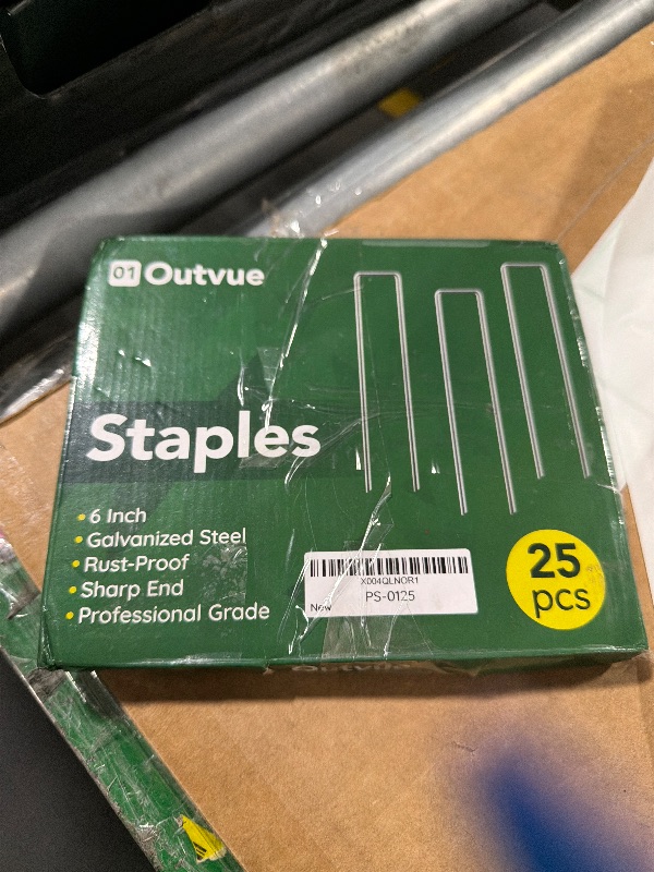 Photo 1 of **MAJOR DAMAGE & Missing parts**
Outvue 6 Inch 25 Pack Landscape Staples,11 Gauge Plant Stakes,Hot-dip Galvanized Tent Stake & Garden Stakes for Plants, Staple Landscaping Fabric SOD Pins for Decoration Weed Barrier Fabric