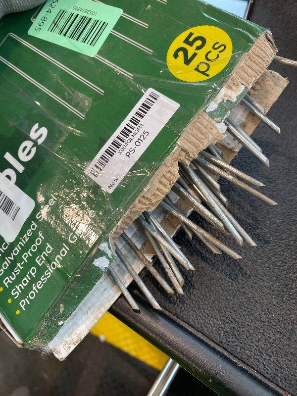 Photo 1 of **MAJOR DAMAGE & Missing parts**
Outvue 6 Inch 25 Pack Landscape Staples,11 Gauge Plant Stakes,Hot-dip Galvanized Tent Stake & Garden Stakes for Plants, Staple Landscaping Fabric SOD Pins for Decoration Weed Barrier Fabric
