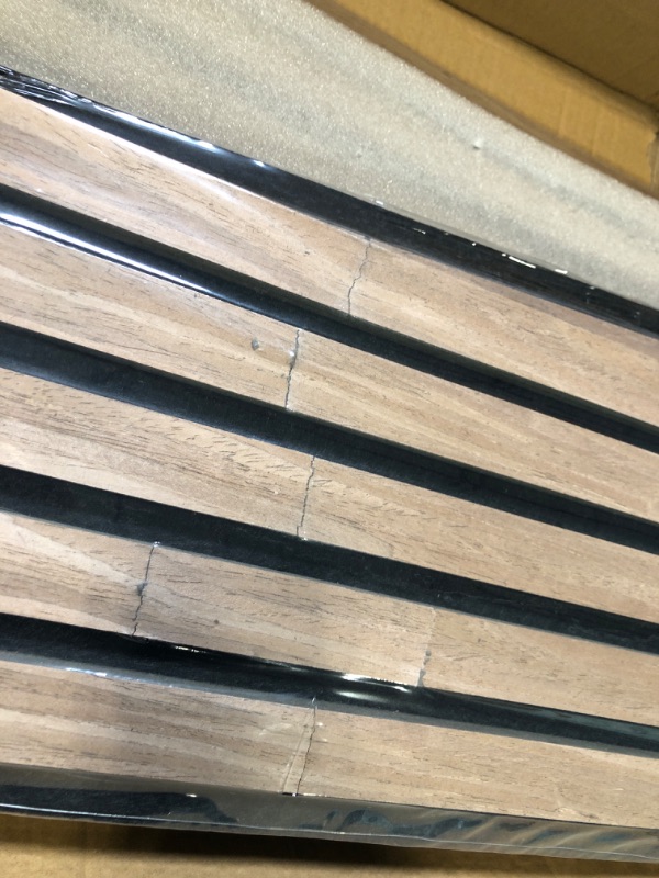 Photo 1 of ** USED/ UNTESTED/ DAMAGE MAJOR *** Vellorise 4 Pack Wood Panels for Wall, 94.4" x 12.8" Acoustic Wood Slat Wall Panel for Interior Decor & Noise Reduction, Soundproof Panel, Sound Absorbing 3D Textured Panels - Teak