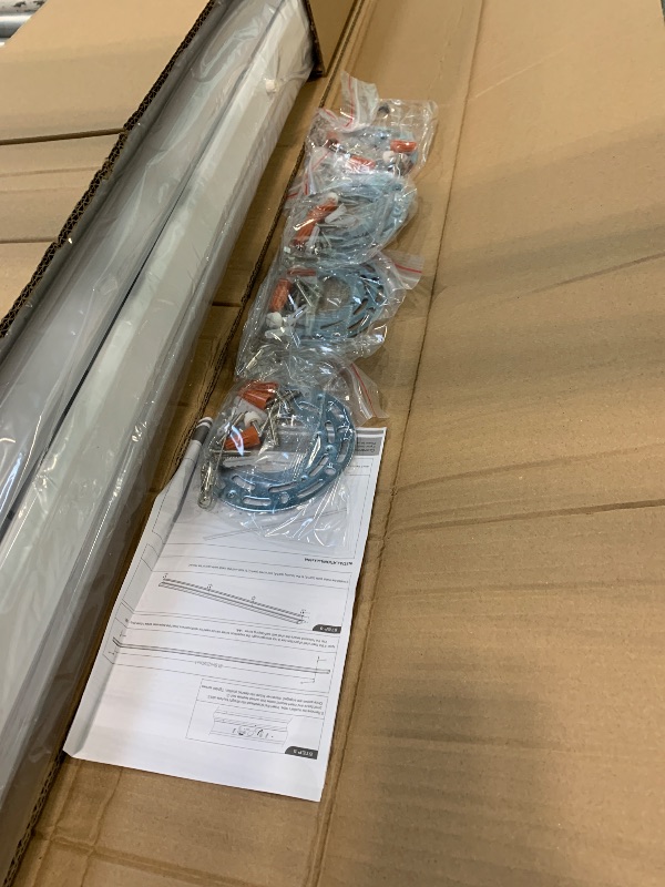 Photo 1 of ** ONLY ONE PCS DAMAGE MAJOR / USTEDTED *** AntLux 110W 8FT LED Shop Lights Ultra Slim LED Wraparound, 12600LM, 5000K, 8 Foot Strip Light, Flush Mount Garage Office Warehouse Ceiling Lighting Fixture, 8 Foot Fluorescent Tube Replacement, 4 Pack