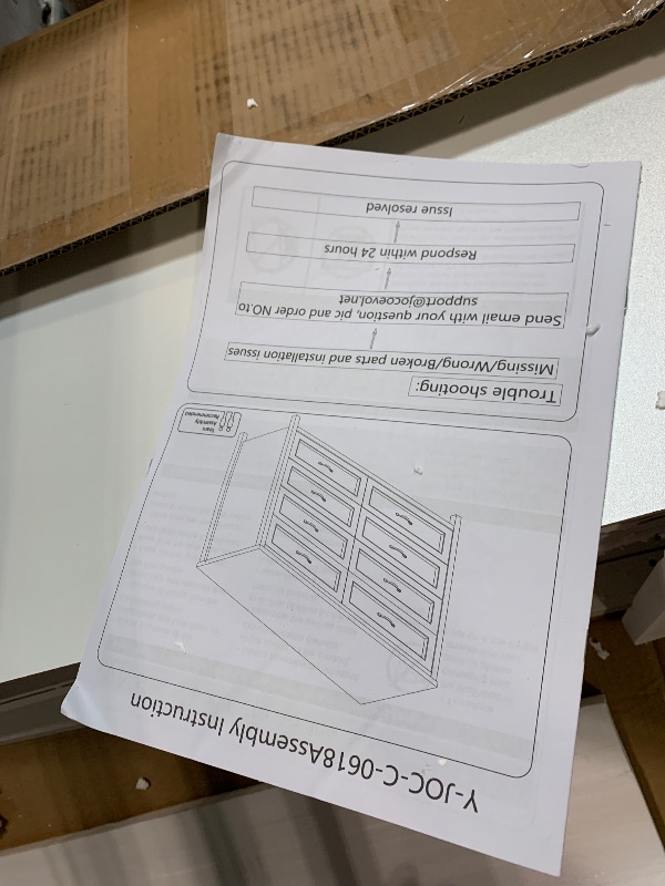 Photo 1 of ** USED/ MISSING PARTS/ UNTESTED ** Jocoevol Farmhouse Dresser 8 Drawer Dresser for Bedroom, Large Wooden Dressers Double Grey Dresser with Deep Drawers Dressers for Hallway, Entryway (White)