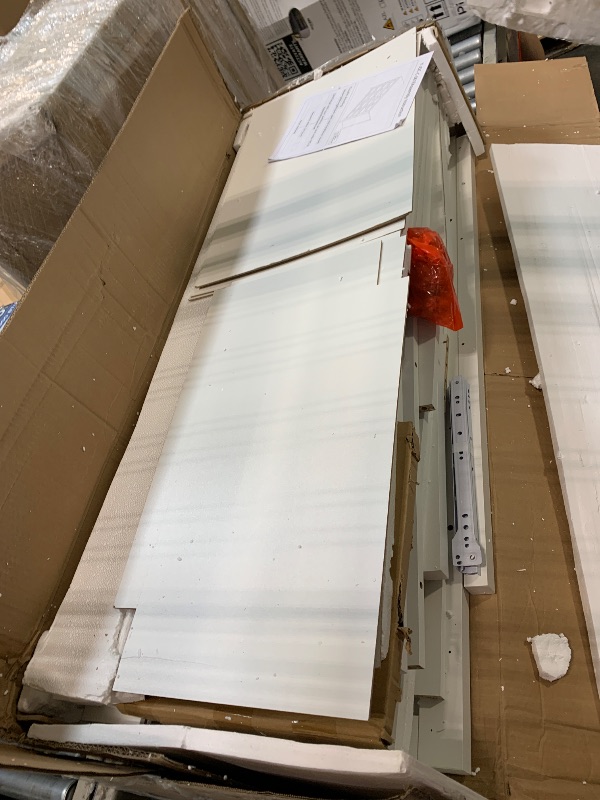 Photo 1 of ** USED/ MISSING PARTS/ UNTESTED ** Jocoevol Farmhouse Dresser 8 Drawer Dresser for Bedroom, Large Wooden Dressers Double Grey Dresser with Deep Drawers Dressers for Hallway, Entryway (White)