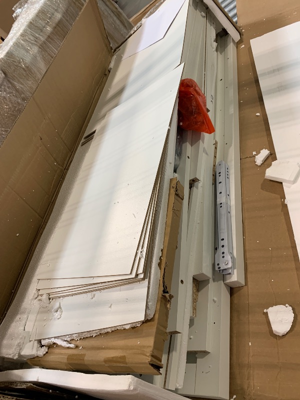 Photo 1 of ** USED/ MISSING PARTS/ UNTESTED ** Jocoevol Farmhouse Dresser 8 Drawer Dresser for Bedroom, Large Wooden Dressers Double Grey Dresser with Deep Drawers Dressers for Hallway, Entryway (White)