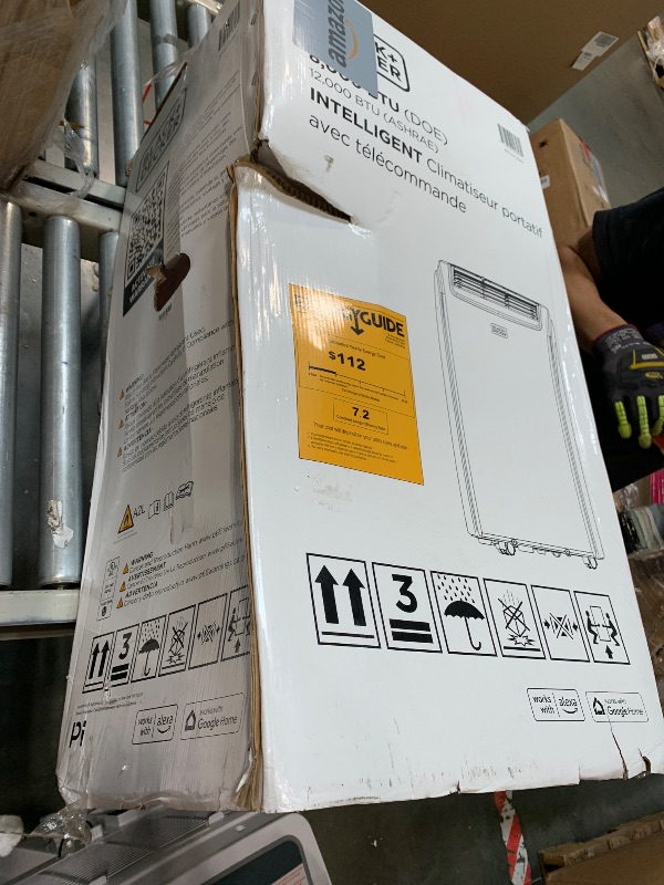 Photo 1 of ** USED/ UNTESTED/ MISSING PARTS ** BLACK+DECKER Portable Air Conditioner, 12,000 BTU (8,000 BTU SACC) for Rooms up to 550 Sq. Ft., Portable AC with Follow Me Remote Control and Window Kit, BPACT12WT, White