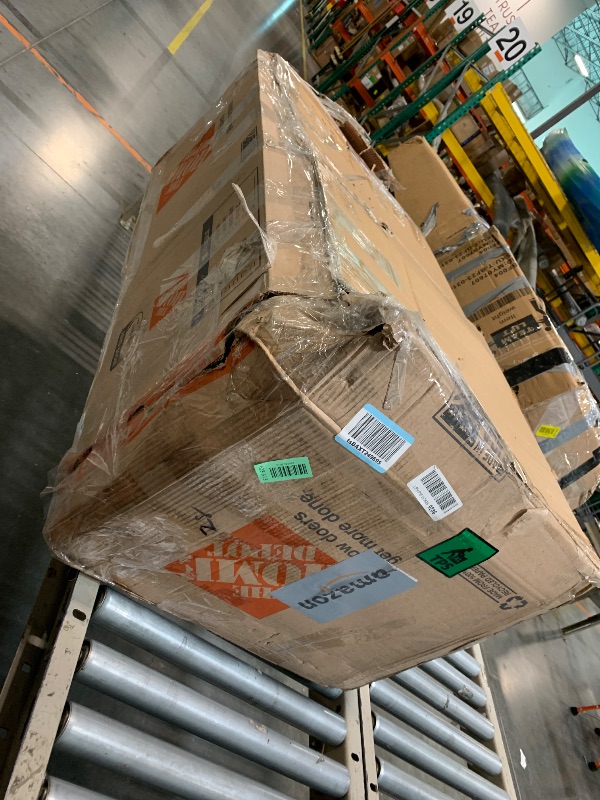 Photo 1 of ** VERY USED/ UNTESTED/ MISSING PARTS **** Shintenchi Outdoor Patio Furniture Sets, Small Outdoor Sofa Patio Sectional Sets 3-Piece All Weather Wicker Rattan Patio Seating Sofas with Glass Coffee Table and Cushion (Blue)