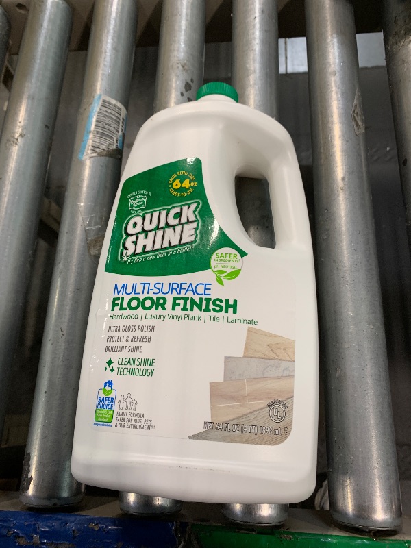 Photo 1 of ****USED***** Quick Shine Multi Surface Floor Finish 64oz | Cleaner & Polish to use on Hardwood, Laminate, Luxury Vinyl Plank LVT, Tile & Stone | Safer Choice w/Clean Shine Technology | Shine-Protect-Refresh