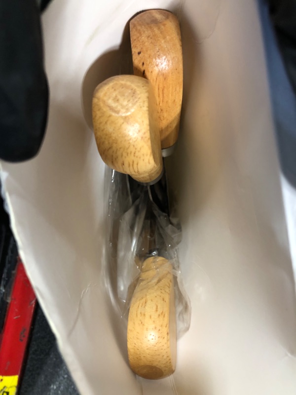 Photo 1 of ***THERE ARE NO SPOONS*****Linwnil Mini Cheese Knife Set with wood Handle - Stainless Steel Charcuterie Knife Set with 4 Fruit Forks & 4 Small Spoons - Compact Cheese Cutter Set for Charcuterie Boards