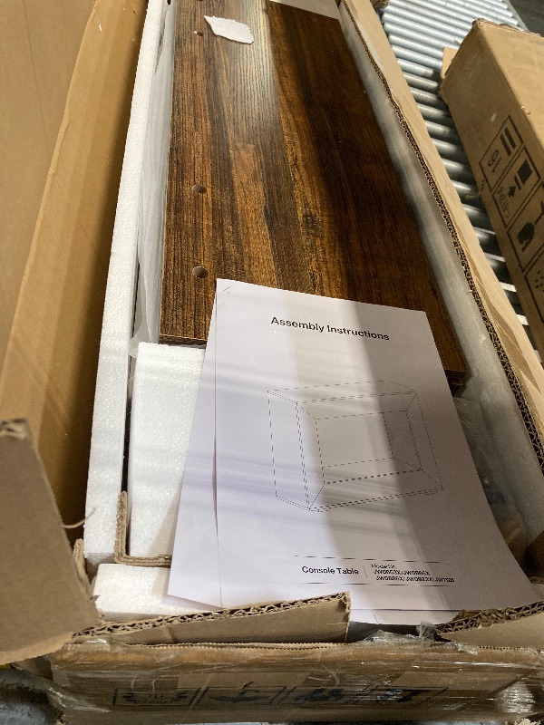 Photo 3 of Tribesigns Farmhouse Console Table, 47 Inches Entryway Console Table with Storage, Industrial Hallway Accent Table for Living Room, Entrance