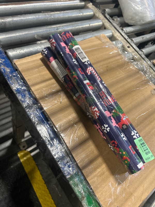 Photo 1 of *****4 PACK****
BIOBROWN Pixel Christmas Wrapping Paper - 17 Inch X 33 Feet (46.7 sq. ft. ttl.) - Santa Claus Design Perfect for Xmas, Party, Holiday Gift Wrap