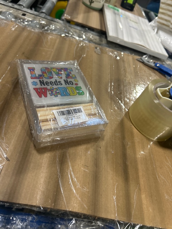 Photo 1 of ****2 PACK***
Autism Awareness Sign, Autism Desk Decor Love Needs No Words Acrylic Desk Plaque Sign Home Office Bedroom Decoration 4 x 4 Inches