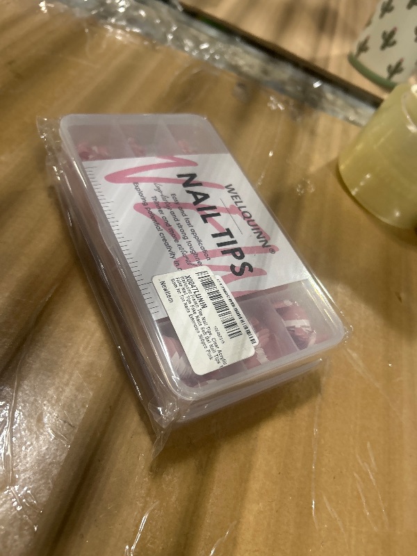 Photo 1 of *****2 PACK***
Wellquinn French Tip Toe Nail Tips Press on Nails, Squoval Pre-Designed False Toenail Extension, Peach Pink Pre-applied Tip Press On Toenails Full Cover Acrylic Nails for DIY 15 Sizes 300 pcs