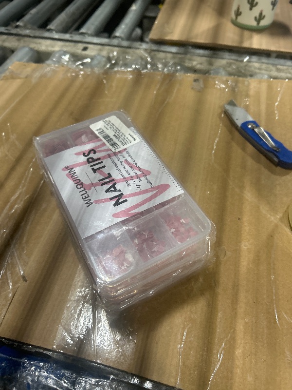 Photo 1 of **** 3 PACK****
Wellquinn French Tip Toe Nail Tips Press on Nails, Squoval Pre-Designed False Toenail Extension, Peach Pink Pre-applied Tip Press On Toenails Full Cover Acrylic Nails for DIY 15 Sizes 300 pcs